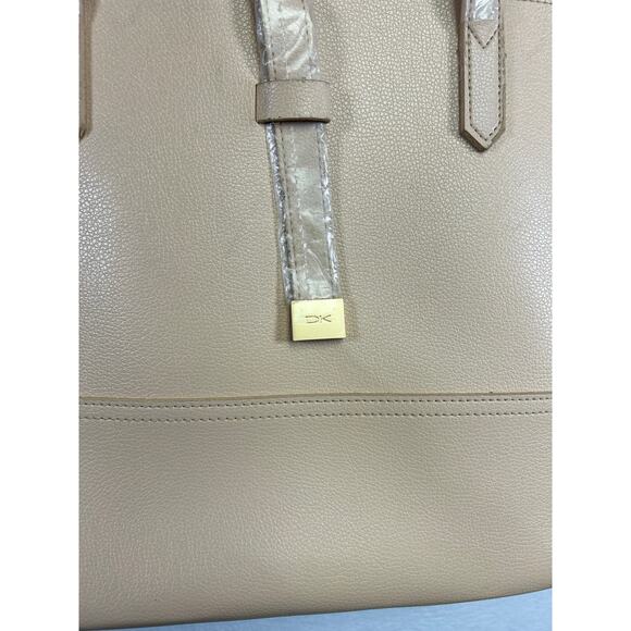 Donna Karan Cashmere Mist DK Logo Tote Bag Cream New - Picture 7 of 9